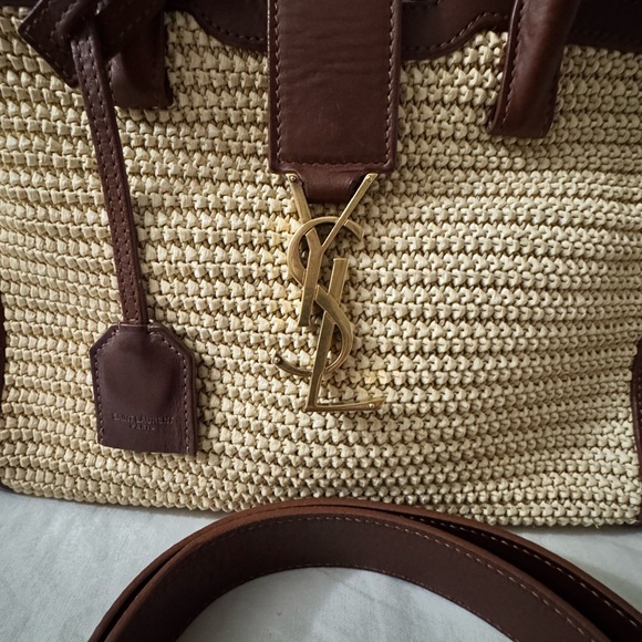 YSL Raffia Downtown Shoulder Bag - Picture 4 of 16